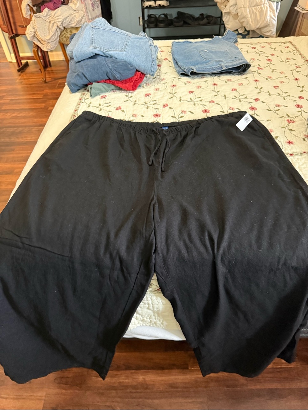 Old Navy Black wide leg linen pants